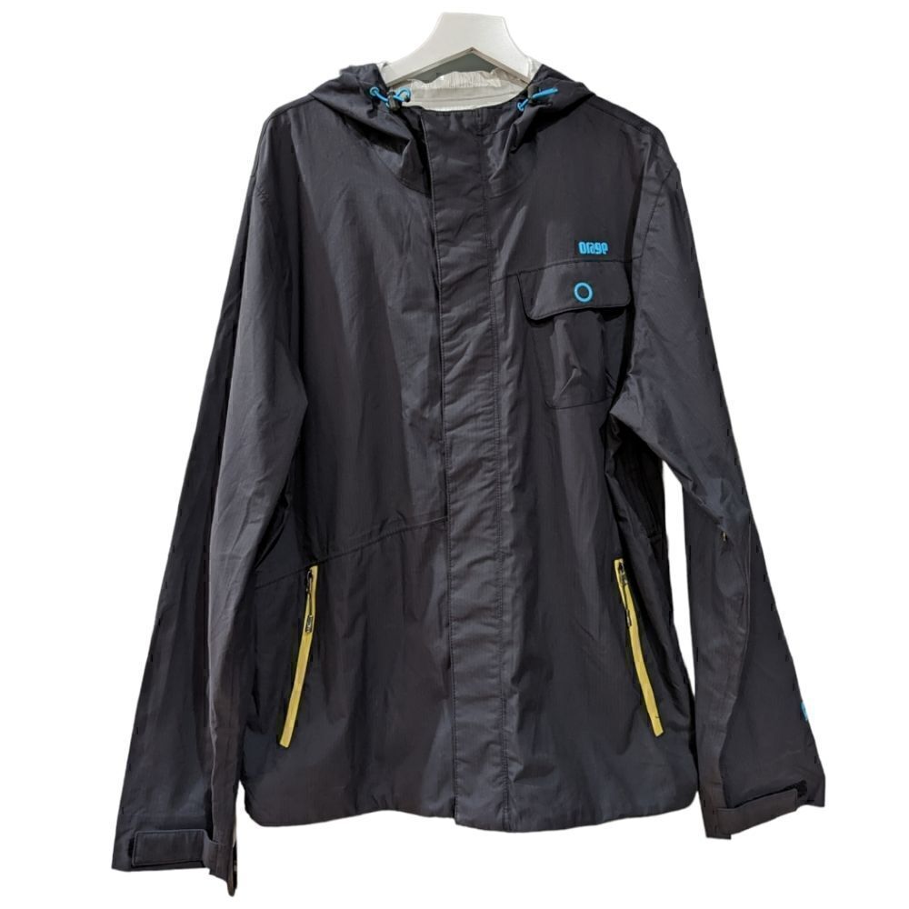 ORAGE Men's Pinstripe Nylon Windbreaker Hooded Full Zip Jacket Size XL